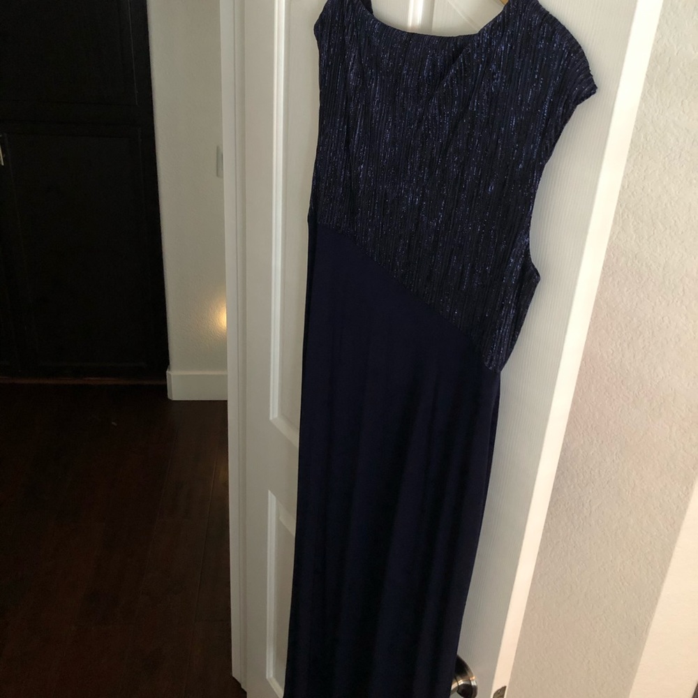 Plus size Blue formal evening gown.